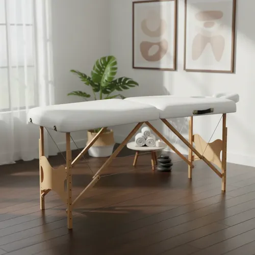 Camilla Portátil Plegable 185x60 - 150kg Blanco Behmont Blanco