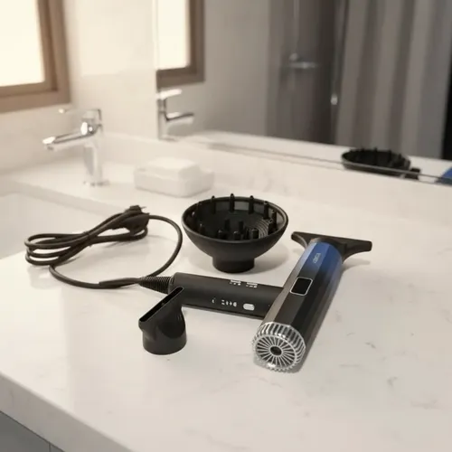 Secador Pelo Kemei Km-6906 2000w Con Difusor Iónico Behmont Negro