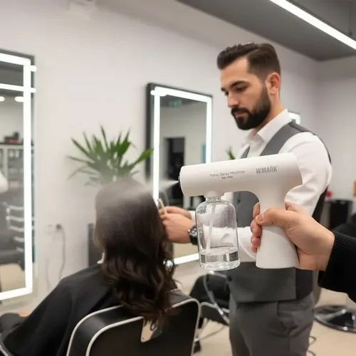 Pulverizador Pistola Automático Barbería Profesional Behmont Blanco