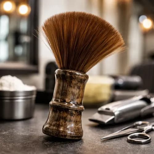 Brocha Pelo Mango Madera Premium Peluquería Behmont Natural