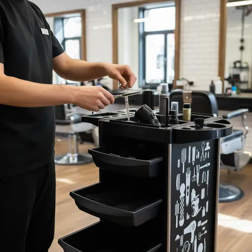 Carrito Ayudante Barbería/peluquería Behmont Tokyo Negro Negro