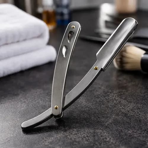 Navaja Barberia Acero Inoxidable Prof. Peluquería Behmont Plateado