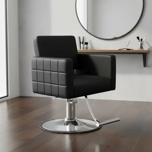 Sillón Peluquero Orbit Hidráulico, Reclinable Y Reposapiés Negro Reclinable Redonda