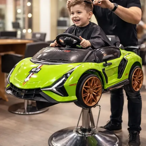 Sillón Barbero Hidráulico Infantil Autito Niños Behmont Varios Tapizado Especial Niños