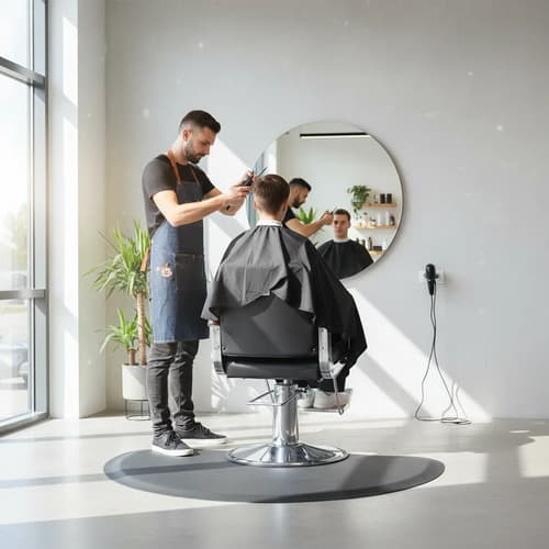 Alfombra Antifatiga Antideslizante 150x90cm Barbería Negro