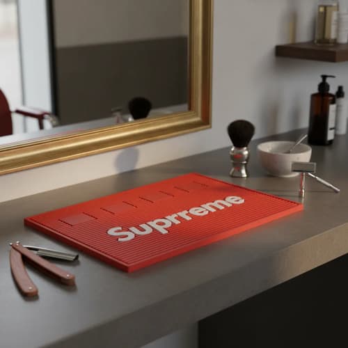Alfombra Antideslizante Barbería Supreme Cuadros Imantados Rojo