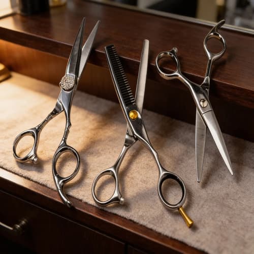 Tijeras De Corte Profesionales Para Barbería Y Peluqueria Plateado