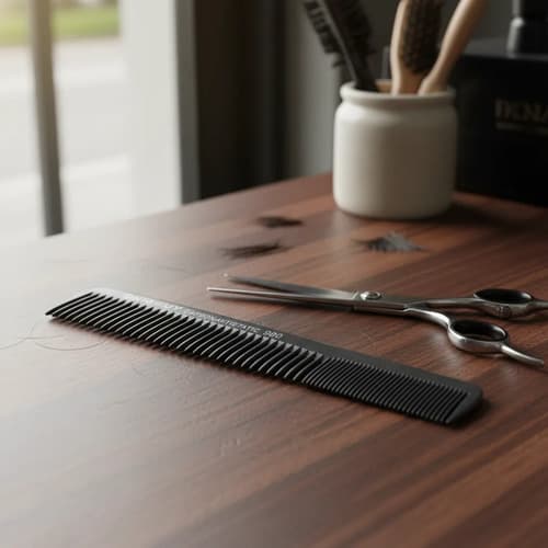 Peine Fibra De Carbono N980 Dientes Anchos Peluquería Beh. Negro