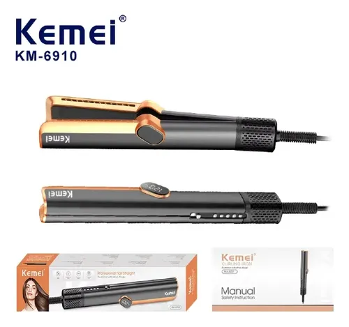 Planchita De Pelo Kemei Km-6910 Negra Negro