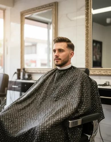 Capa De Corte Peluquería Profesional Behmont Liso Negro