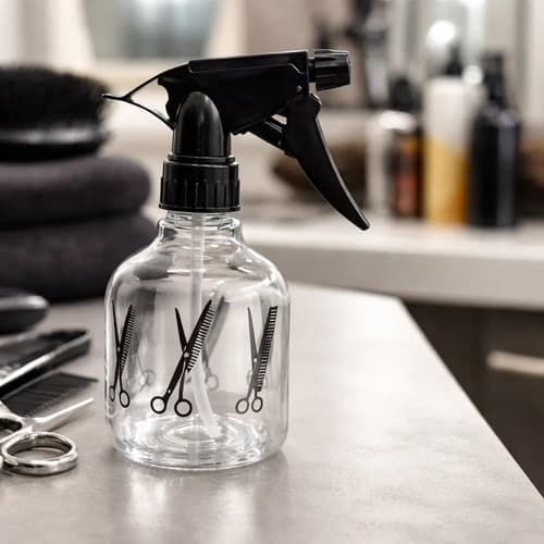 Pulverizador Plástico Redondo Peluquería Barbería Behmont Transparente