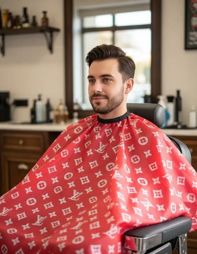 Capa De Corte Peluquería Profesional Behmont Liso Rojo
