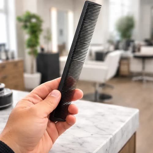 Peine Fibra De Carbono N06500 Anticalor Peluquería Behmont Negro