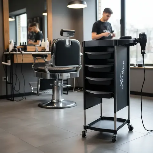 Carrito Auxiliar Barbería/peluquería Behmont Auckland Negro Negro