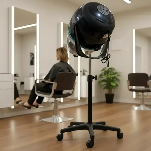 Secador Capilar Profesional De Pié Con Ruedas Premium Negro